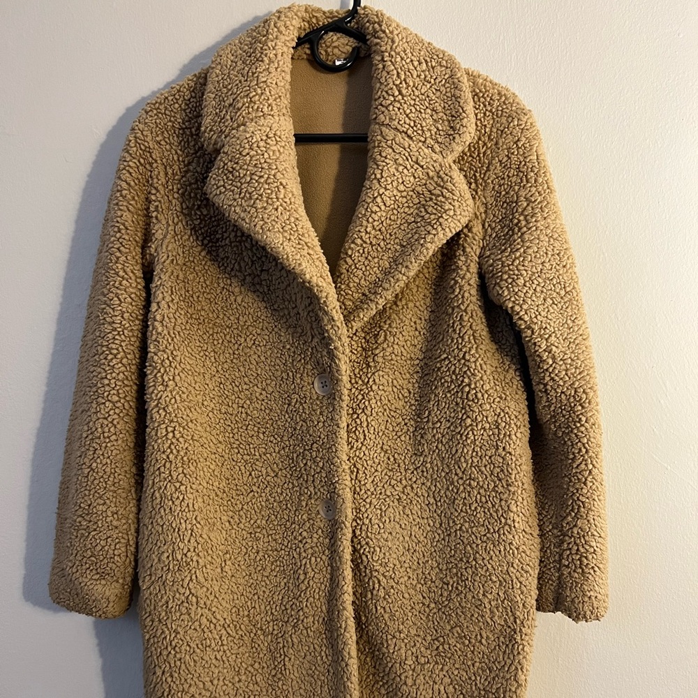 Fluffy teddy fleece tailored coat from Uniqlo